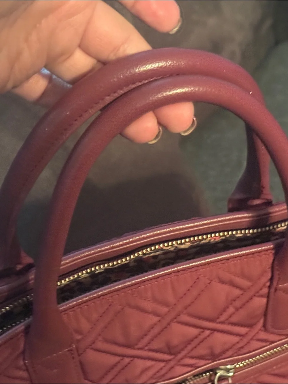 Vera Bradley Quilted Hobo Satchel in Wine